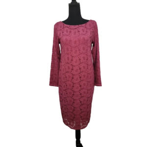 Isabel Maternity by Ingrid & Isabel Long Sleeve Lace Dress - Pink